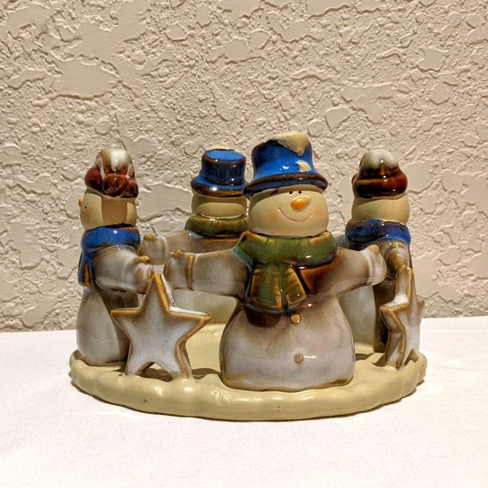 Snowman Circle Candle Holder